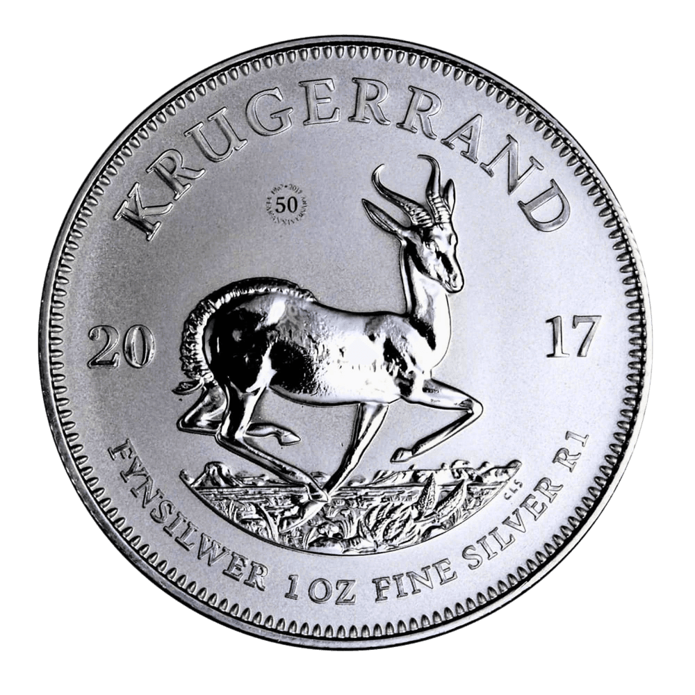 South African Silver Krugerrand obverse showing Paul Kruger portrait