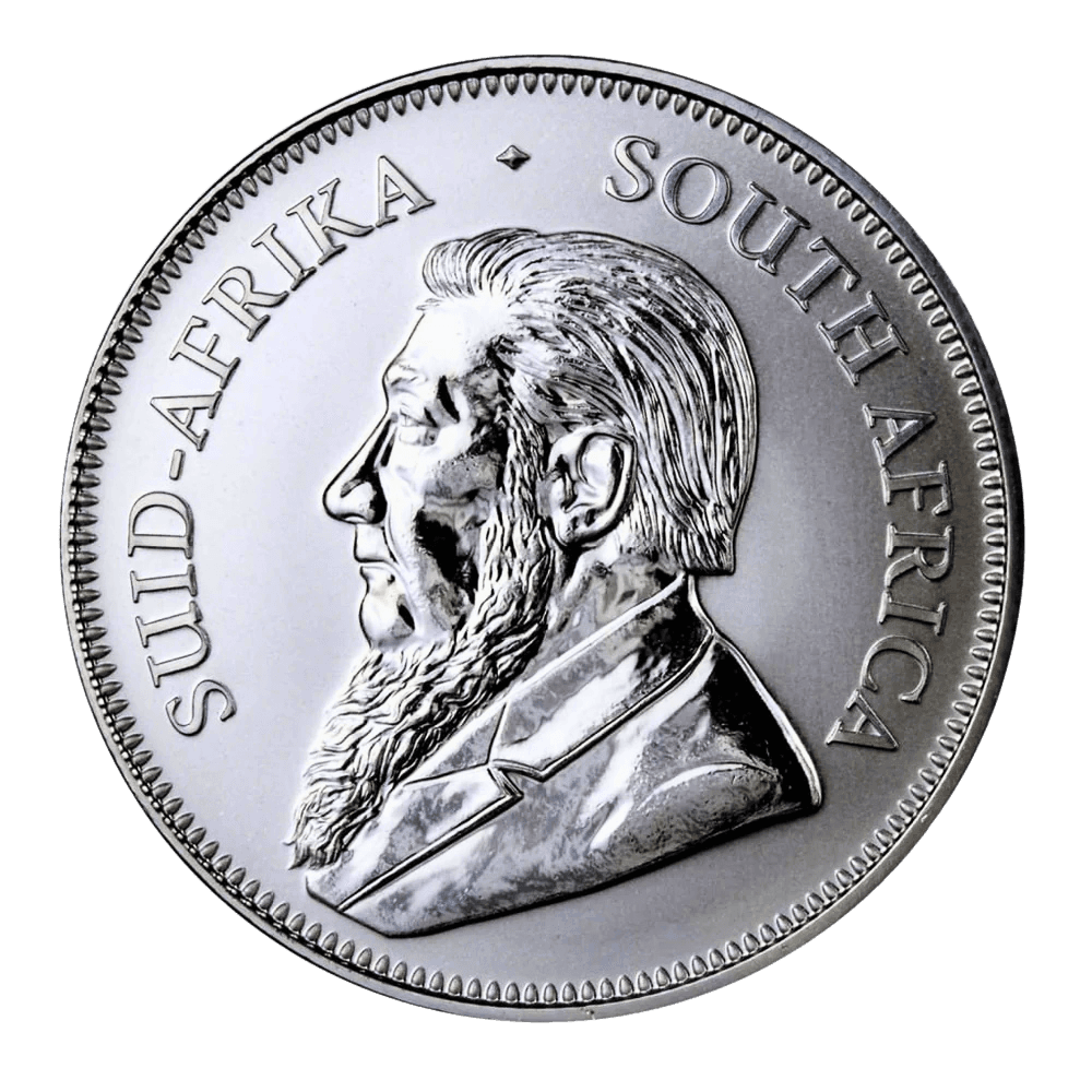 South African Silver Krugerrand reverse showing Springbok antelope